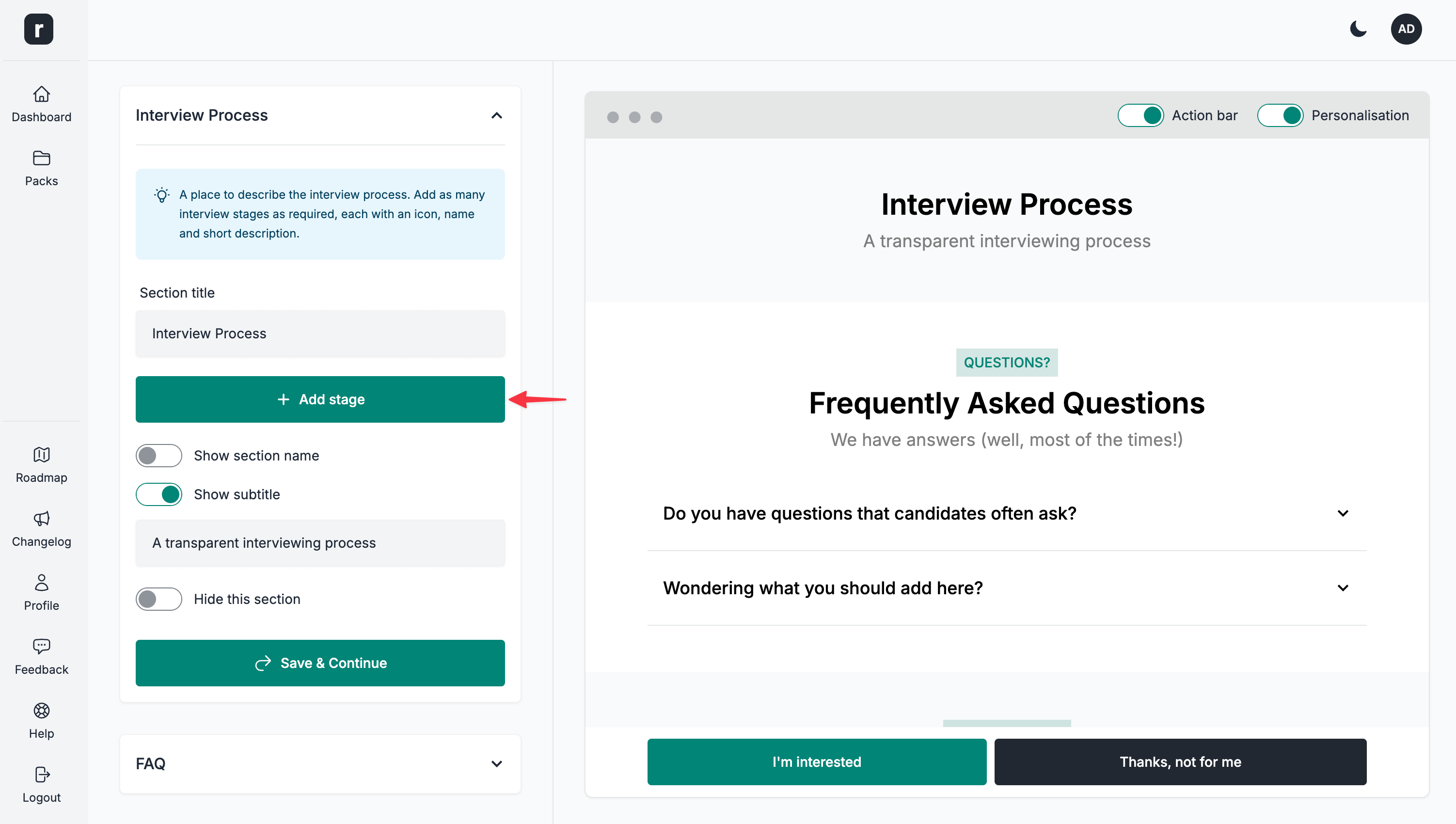 Add interview stage
